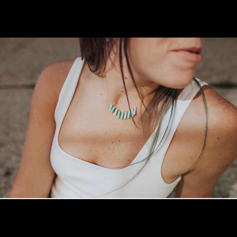 Turquoise Fringe Neckkace